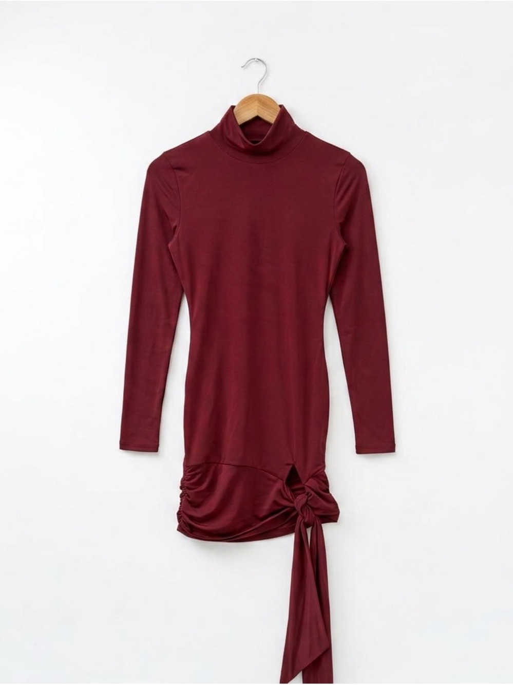 Lovers and Friends red dress Hip Tie Turtleneck Dress in Deep Red - Picture 2 of 7